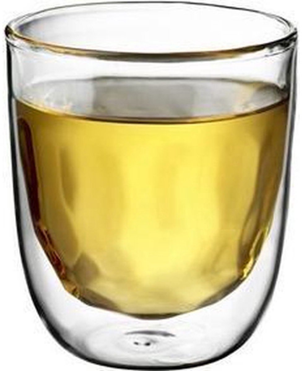 QDO Elements set van 2 dubbelwandige glazen Metal 75ml