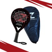 Padel racket – Padelracket – Padeltas – Tennis – 3K Carbon – Zwart – Rood – Padel Tas – Inclusief Padelhoes