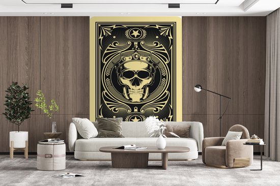 Papier peint photo peint Cartes à jouer - Illustration d'une carte à jouer avec un cri strident largeur 170 cm x hauteur 260 cm - Tirage photo sur papier peint vinyl (disponible en 7 formats) - chambre/séjour/bureau