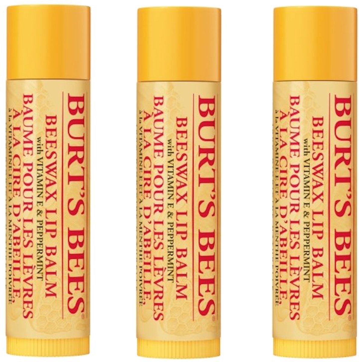 BURT'S BEES - Lip Balm Beeswax - 3 Pak