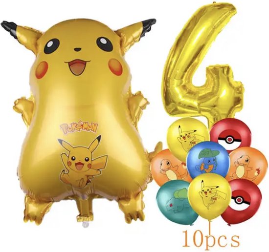 Pokémon & Pikachu Ballonnen Set Leeftijd: 4 Jaar - Feestversiering / Verjaardag... | bol.com