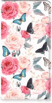 Flipcase Cadeautjes voor Moederdag Geschikt voor Samsung Galaxy A54 Smartphone Hoesje Butterfly Roses