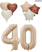 Snoes XXL Cijfer ballon 40 – Nude Kleur Satijn Caramel Nummerballon