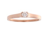 R&C Leila – roségouden ring - verlovingsring - 14 karaat – diamant - uitverkoop Juwelier Verlinden St. Hubert – van €1321,= voor €1049,=