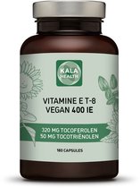 Vitamine E T8 - 180 MAX formule 400IE/50mg Capsules - Draagt bij tot de bescherming van cellen tegen oxidatieve schade - Kala Health