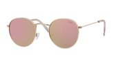 Lunettes de soleil rondes Hidzo Doré - UV 400 - Lunettes roses - Etui à lunettes inclus