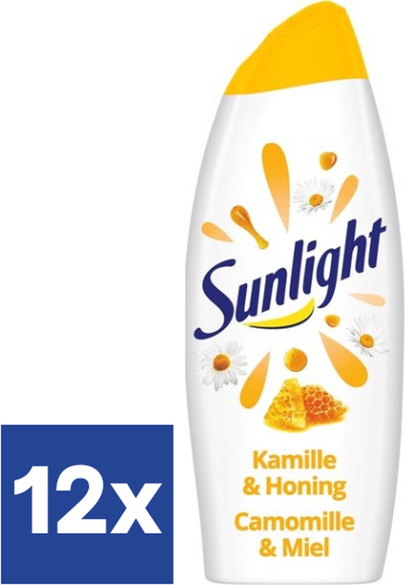 Sunlight Zeep - Badschuim - Kamille & Honing - pH-Huidneutraal - Voordeelverpakking 12 x 750 ml