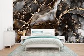Behang - Fotobehang Marmer - Goud - Glitter - Luxe - Breedte 435 cm x hoogte 260 cm