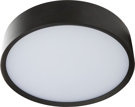 Plafondlamp LED Binnen & Buiten (IP65) - Arendal 1 - Zwart - 12W - Warm wit licht (3000K)