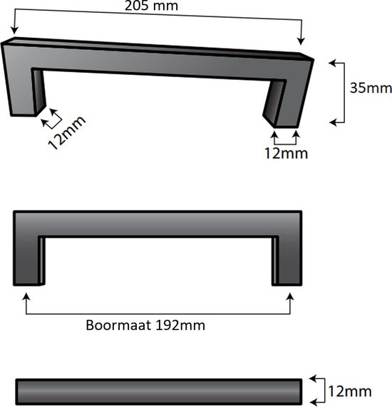 Handgreep / Keukengreep RVS 192 mm 10 Stuks - Modern - Handgrepen kast - Handgrepen voor deurtjes - Deurgreep - Meubelgreep - Handgreep Rvs - meubelgrepen - Keukengreep - Greep RVS - Meubelbeslag - greepjes - Inclusief schroeven