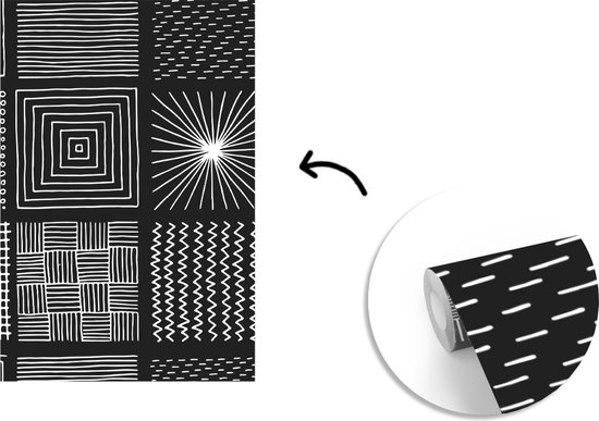 Motifs à rayures noir et blanc 195x300 cm