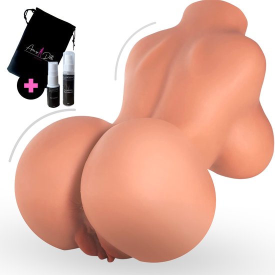 Amaze dolls Emily™ - Masturbator - Sekspop - Opbergtas, glijmiddel en toy cleaner - Lovedoll - Kunstvagina - Realistisch – Grote borsten – Vagina & Anus - Masturbator voor man - Pocket Pussy - 2 in 1 Vagina en Anus – Sexdoll - Sex toys voor mannen