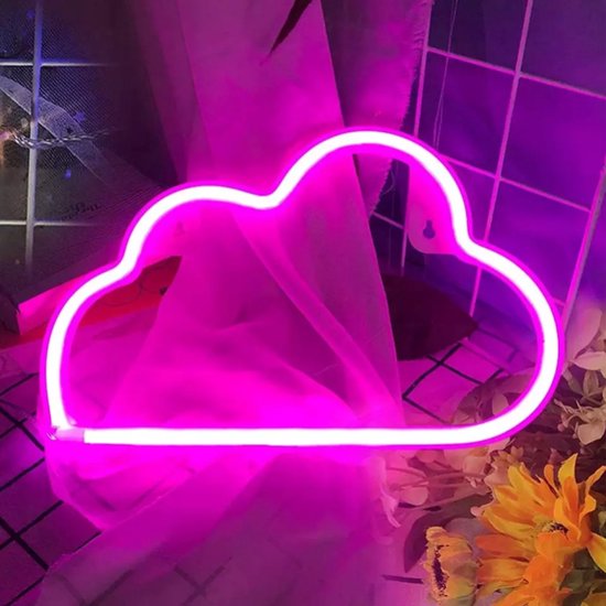 Jawes-Lampe néon nuage-rose-Veilleuse-Applique néon-Eclairage néon-Eclairage d'ambiance-Applique néon