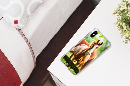 Coque iPhone Xs - Paarden - Légère - Prairie - Coque de téléphone en Siliconen