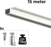 ARTITEQ 16 METER ALL-IN-ONE TOP RAIL 15KG / WIT RAL9003
