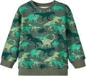 Name it Jongens Kinderkleding Groene Sweater Dino's Telle Duck Green - 86
