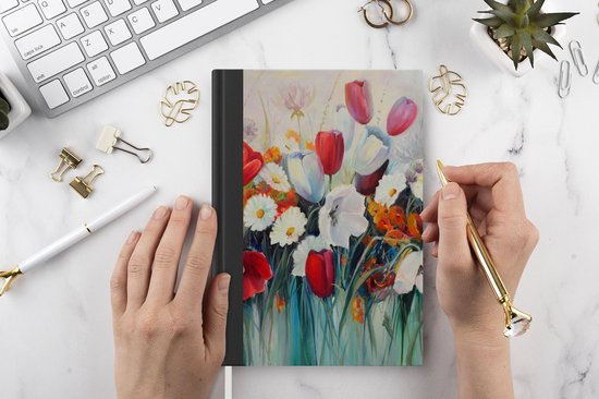 Carnet - Cahier d'écriture - Peinture - Peinture à l'huile - Fleurs - Carnet - Format A5 - Bloc-notes