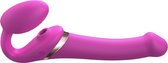 Strap-On-Me - Vibrerende Strapless Voorbinddildo Met Luchtdrukstimulatie - Roze - Maat XL