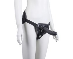 Banoch | Strap on harnas universeel + Dildo Claes - zwart siliconen | voorbinddildo