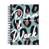 Planner "Plan Your Work Leopard " A5 formaat + 3 quote ansichtkaarten