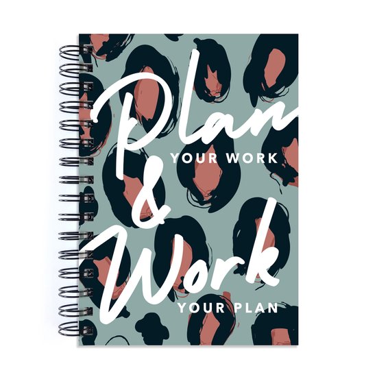 Planner "Plan Your Work Panter " A5 formaat + Kaart - Weekplanner