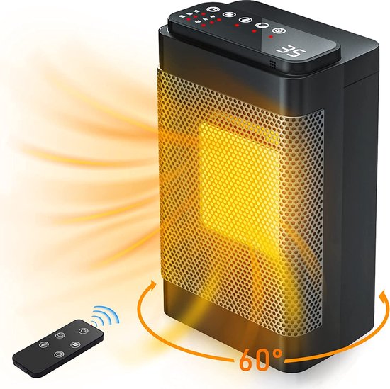 Uniprodo keramische wandverwarming 10 49 °C 1000/2000 W Afstandsbediening