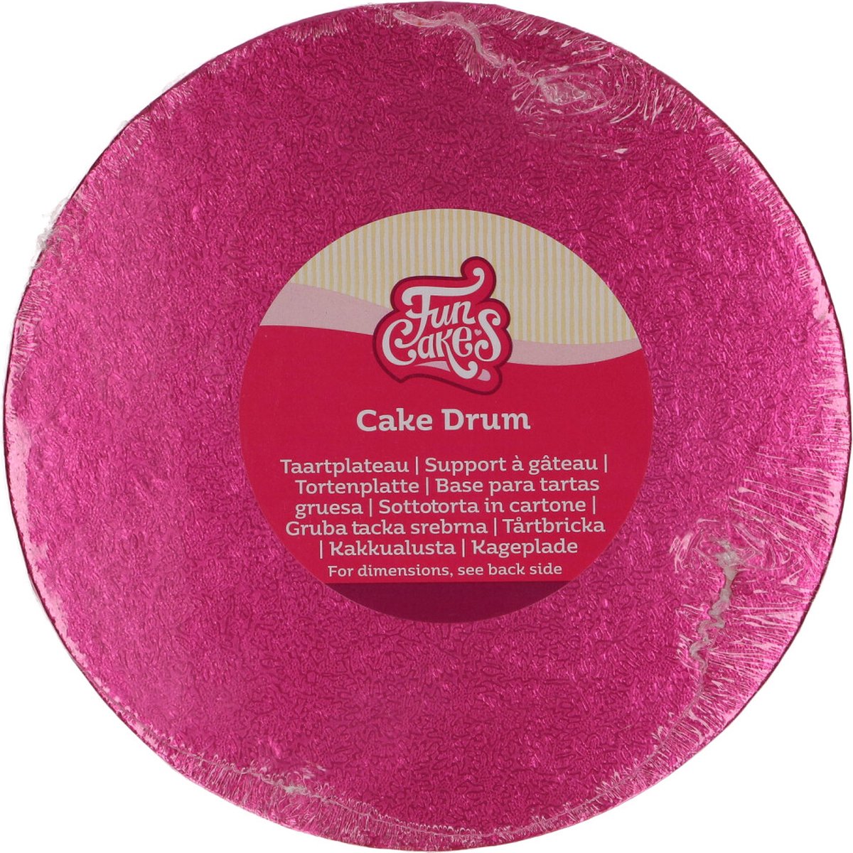 FunCakes Cake Drum Rond - Cerise - Ø20 cm / 12 mm - Taartonderlegger - Taartkarton