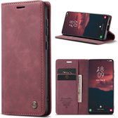 CaseMe - Coque de téléphone adaptée pour Samsung Galaxy S23 - Wallet Book Case - Avec Fermeture Magnétique - Rouge