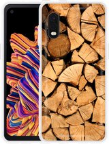 Hoesje Geschikt voor Samsung Galaxy A31 Hoesje Wood Simplicity