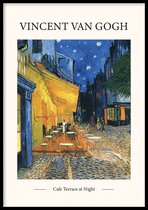 Affiche Café Terrasse La Nuit - 30x40 cm - Peint par Vincent van Gogh - Peinture - Peintre Célèbre - Hors cadre photo - WALLLL