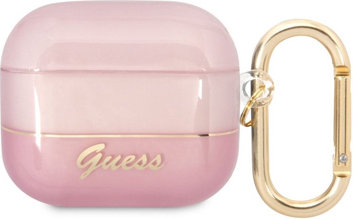 Guess TPU Translucent Case voor Apple Airpods 3 - Roze