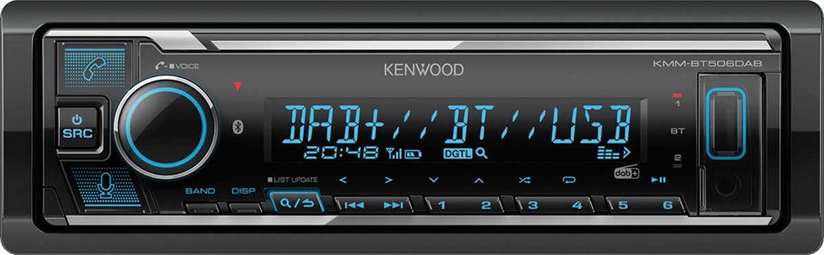 Kenwood KMM-BT506 mechless autoradio, DAB+, Bluetooth, Spotify & Amazon  Alexa voorbereid | bol.com