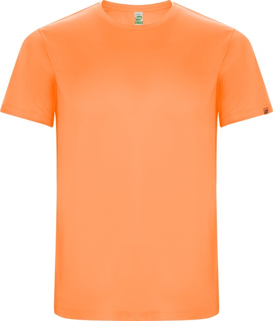Fluorescent Oranje kinder unisex sportshirt korte mouwen 'Imola' merk Roly 4 jaar 98-104