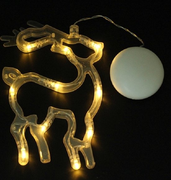 3 stuks 10 LEDs herten patroon Festival partij decoratie licht venster  venster zuignap... | bol.com