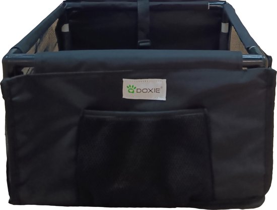 Doxie® Autostoel Hond – Extra Stevig – 40 x 40 cm – Inclusief Autogordel en Opbergtas – Zwart