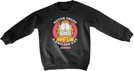 Garfield Sweater/trui kids -Kids tm jaar- Never Trust A Smiling Cat Zwart