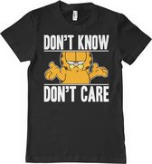 Garfield Heren Tshirt -XL- Don't Know - Don't Care Zwart