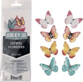 BrandNewCake® Ouwel Vlinders Assortiment 16 Stuks - Eetbare Suikerdecoratie - Cupcake Decoratie - Taartversiering