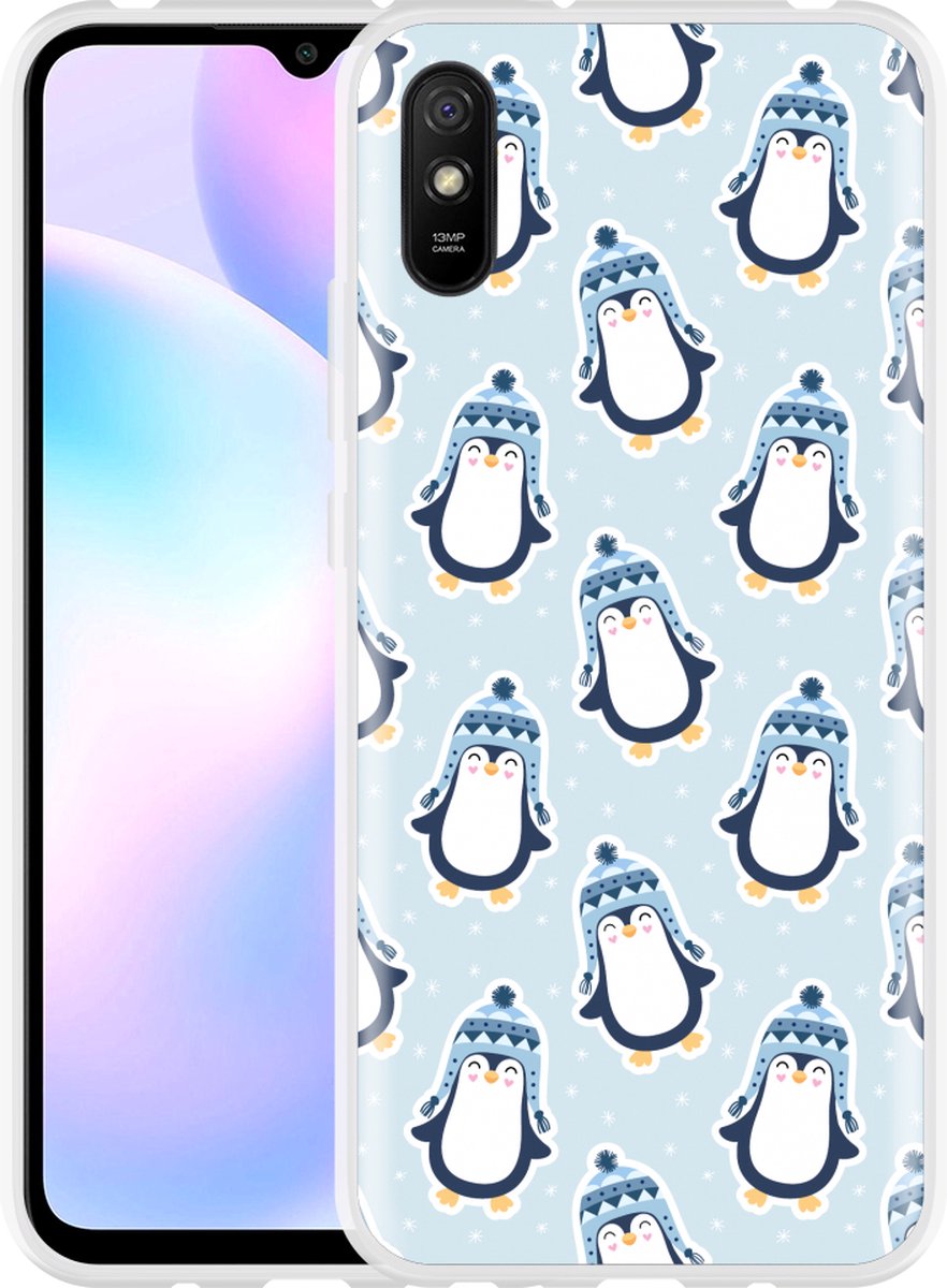 Xiaomi Redmi 9A Hoesje Pinguins - Designed by Cazy