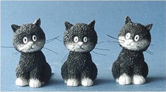 Sculpture décorative Les chats de Dubout - Cats en rang (3 pièces)