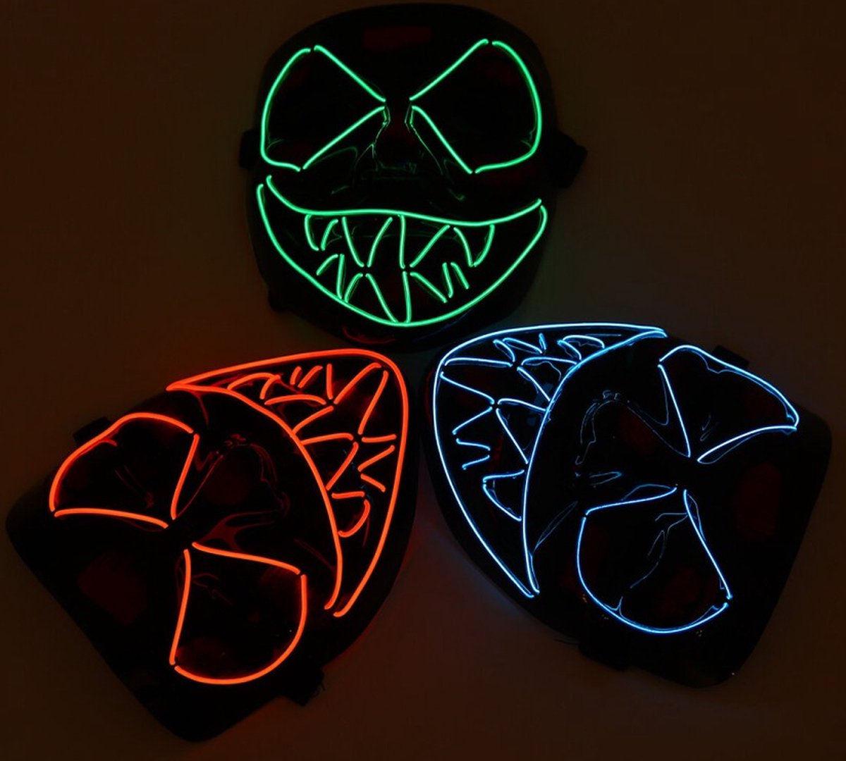 Halloweenkostuummasker Wire Light Up Skull Mask