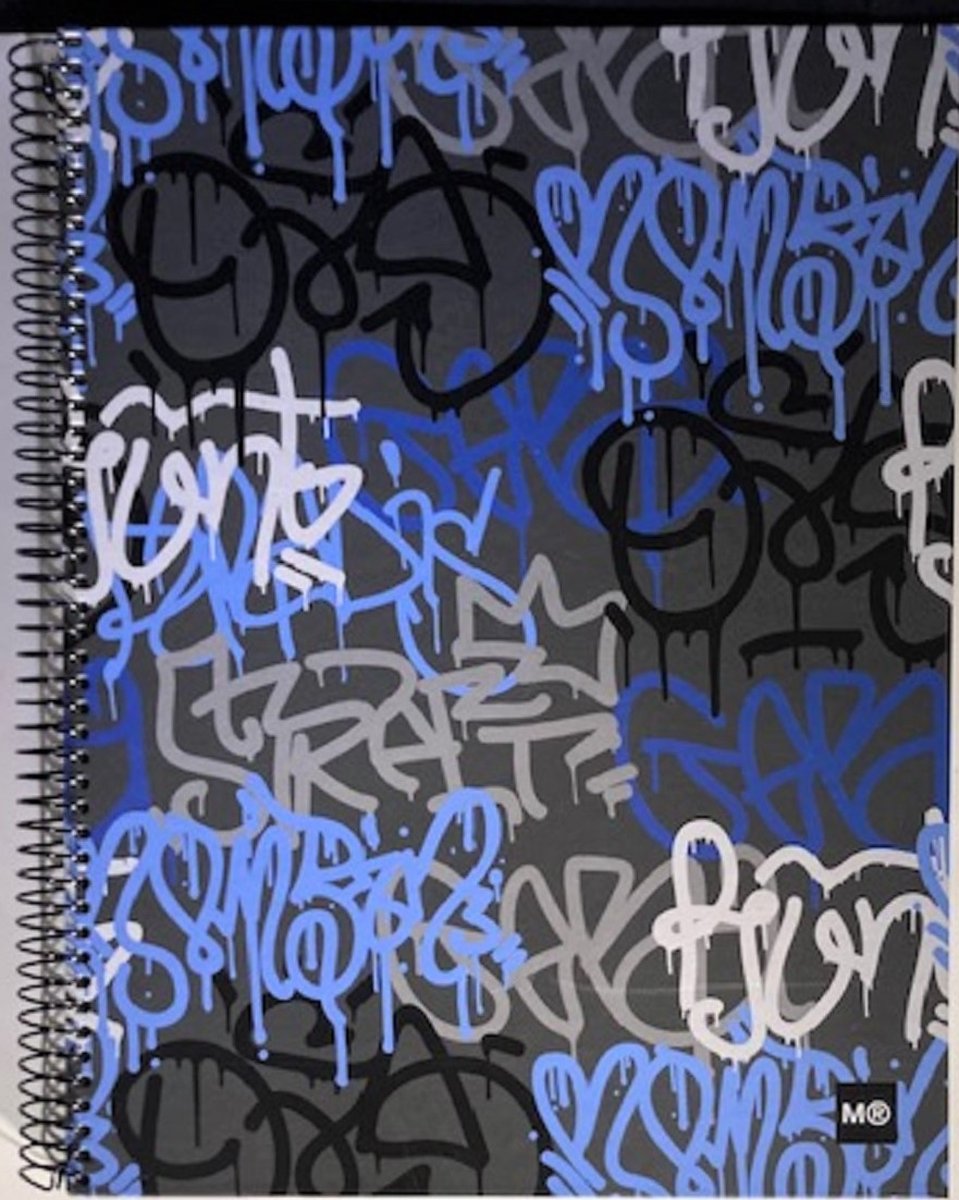 Miquelrius - Notebook A4 Graffiti - 140 vel - geruit wit papier met 4-gaatsperforatie