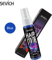 BLAUWE Haar Kleur Spray - Haarspray - HaircolorSpray – Direct natuurlijke haarkleur - Wasbaar-Feest verf – Tijdelijke Haarkleur - Carnaval - Haarspray - Waterbasis – Kleur: Blauw