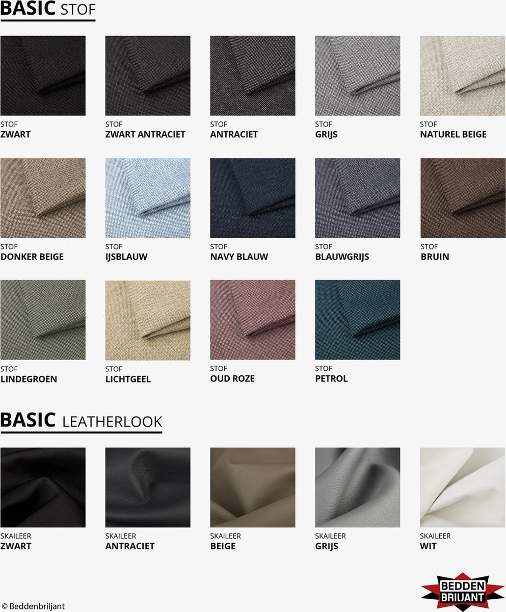Boxspring Bravo - 160 x 200 - Pocketvering - Stof Grijs
