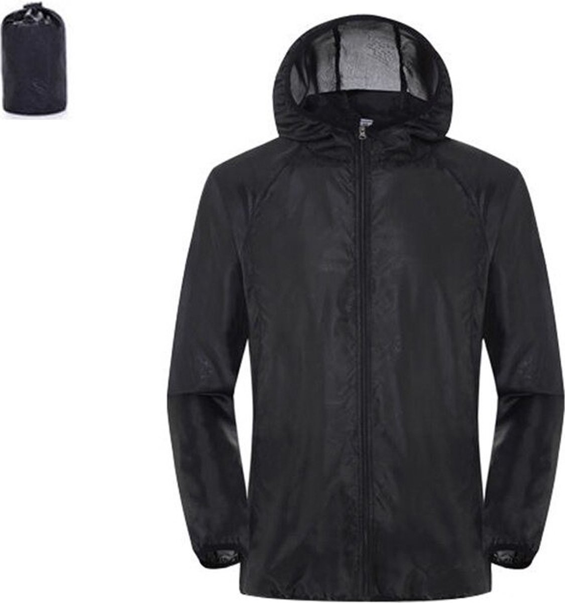 WiseGoods Luxe Regenjas Incl Opbergzak - Regen Jack - Regenponcho - Regen Jas - Regenkleding - Kleding Outdoor - Jas Zwart - L