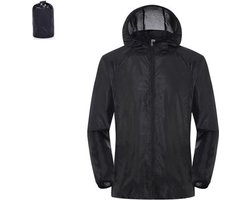 WiseGoods Luxe Regenjas Incl Opbergzak - Regen Jack - Regenponcho - Regen Jas - Regenkleding - Kleding Outdoor - Jas Zwart - L