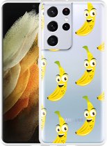 Hoesje Geschikt voor Samsung Galaxy S21 Ultra Happy Banaan