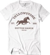 Yellowstone Heren Tshirt -L- Dutton Ranch - Montana Wit