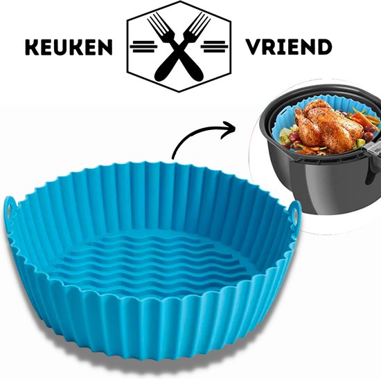 Foto: Gezonder eten in 2024 keukenvriend airfryer snack schaal herbruikbaar siliconen airfryer mand ovenschaal 20 cm universele heteluchtfriteuse accessoire bakje hete lucht oven geschikt voor philips princess tefal tristar inventum