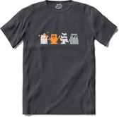 Cool Cats | Katten - Kat - Cats - T-Shirt - Unisex - Mouse Grey - Maat XXL